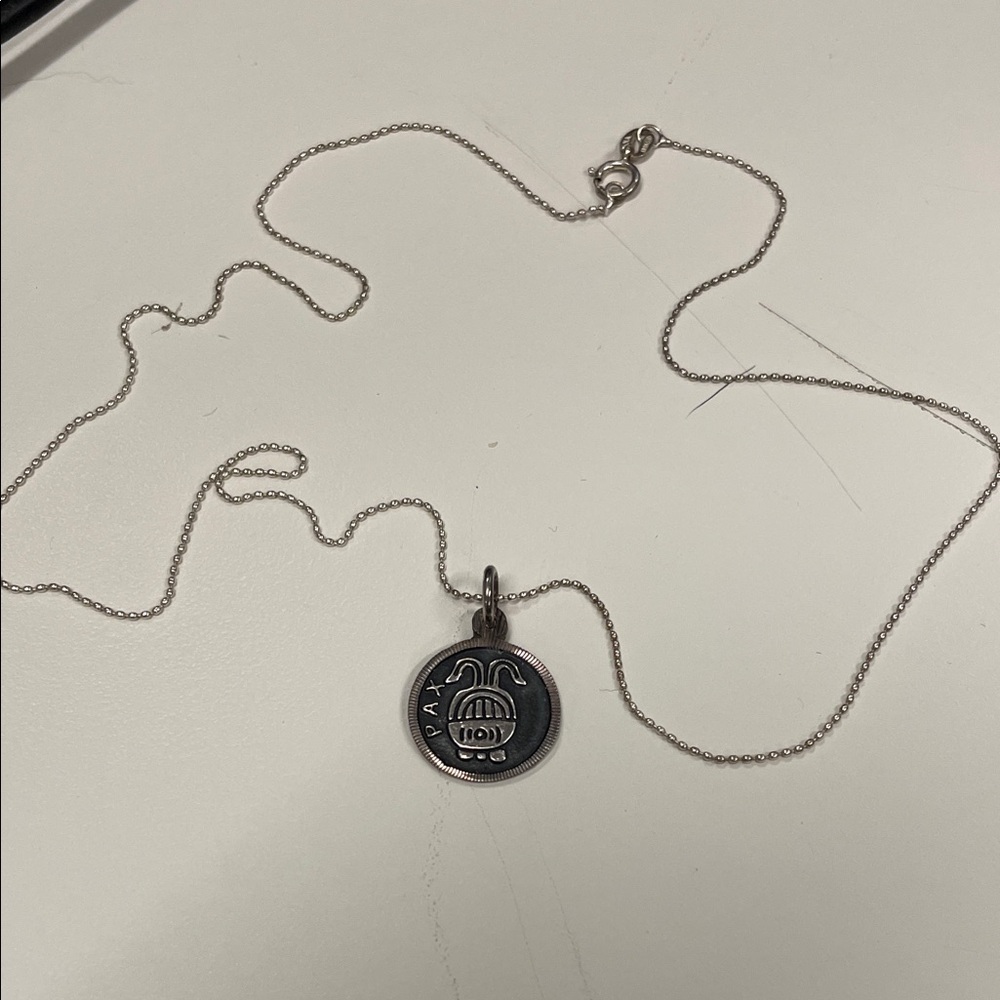 Sterling Silver pax Pendant Necklace